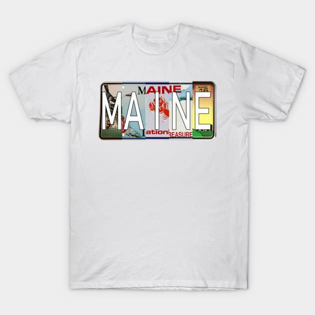 Maine License Plates T-Shirt by stermitkermit